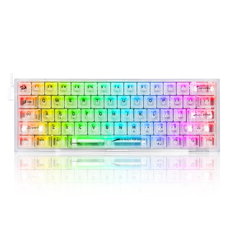 لوحة مفاتيح الألعاب Redragon K617CT RGB سلكية 60% RGB - بيضاء