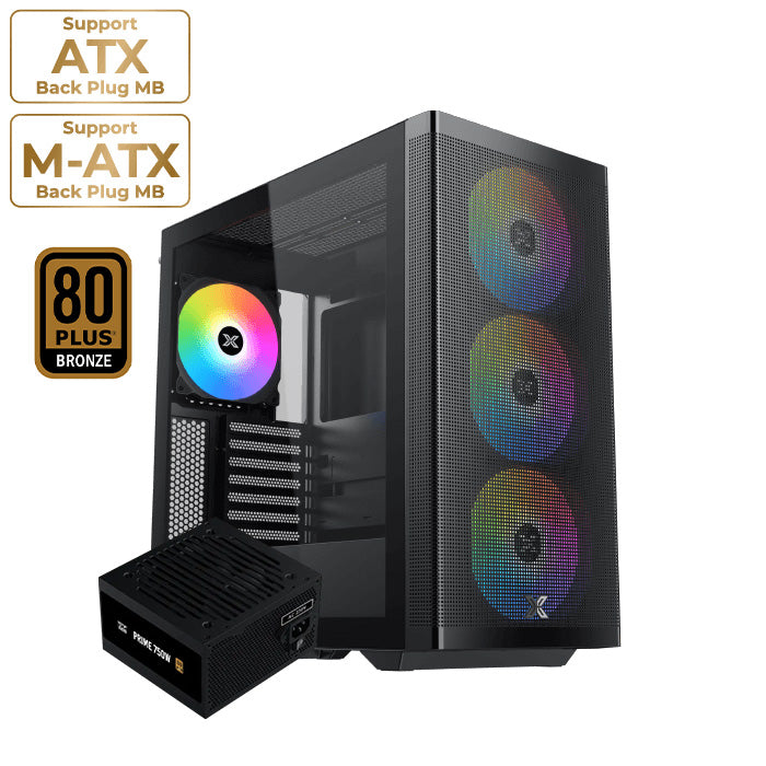 Xigmatek Osiris 140mm ARGB BTF + Asgard 750W 80+ Bronze Super Tower Case