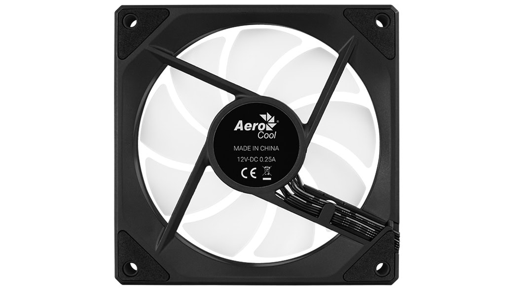 Aerocool Phantom M-3 Black 120mm PWM fan-ARGB design-Compatible with Addressable RGB motherboards-16.8 million colors