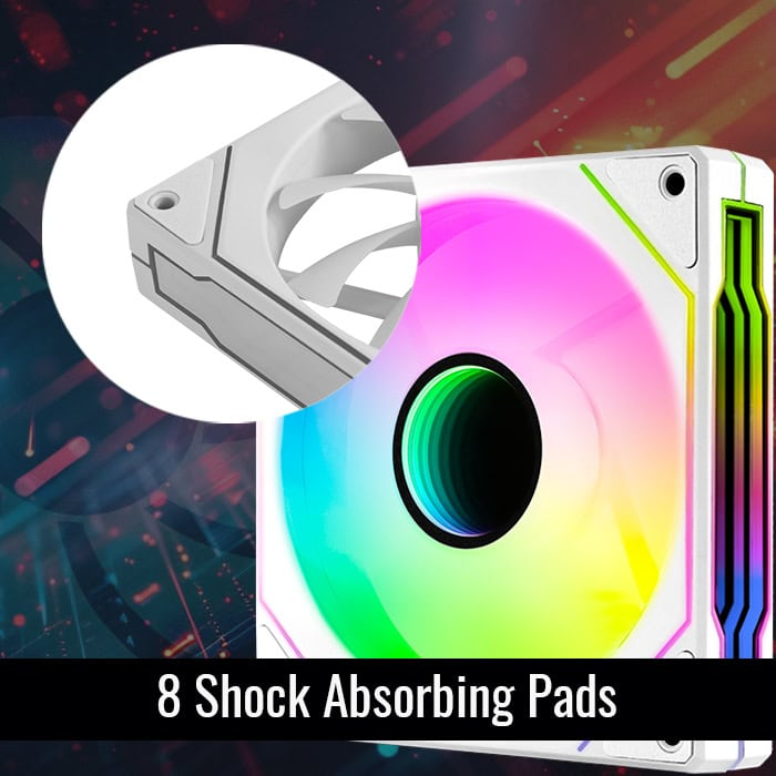 Aerocool Phantom M-3 Reverse White 120mm PWM fan-ARGB