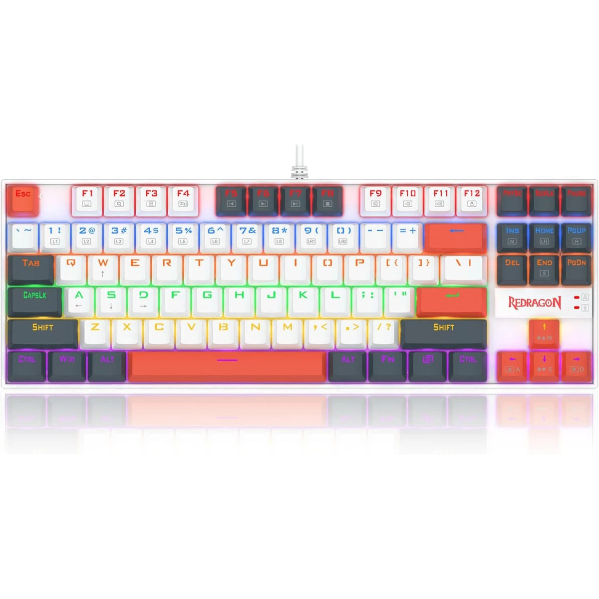 Redragon K552 WLR-R kumara Rainbow Backlight Red Switch Mechanical Gam ...