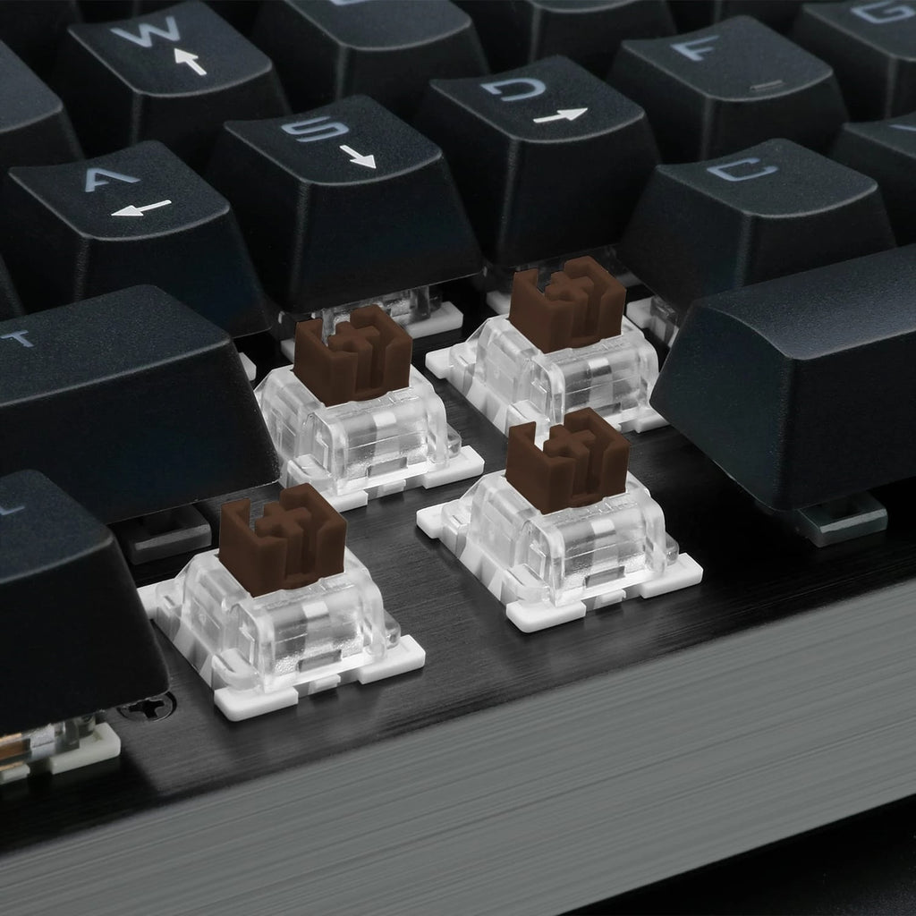 لوحة مفاتيح ميكانيكية للألعاب من Redragon KG010-KN - مفتاح بني - إضاءة LED بيضاء - أسود