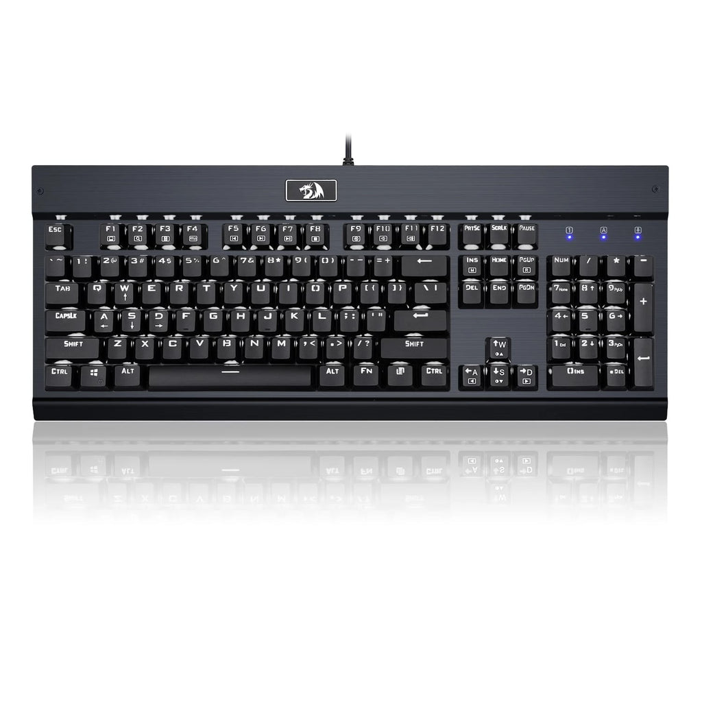 لوحة مفاتيح ميكانيكية للألعاب من Redragon KG010-KN - مفتاح بني - إضاءة LED بيضاء - أسود