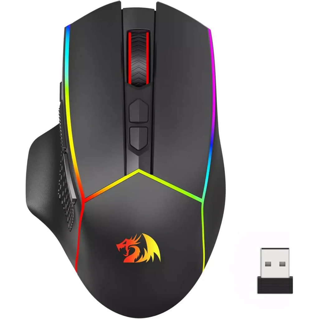 Redragon M814 AXE PRO RGB Tri-Mode 2.4G/USB-C/Bluetooth Rechargeable Gaming Mouse – 8,000 DPI