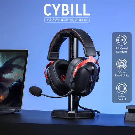 Redragon CYBILL H312 Wired 7.1 Surround Sound RGB USB Gaming Headset