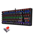 Redragon K552 Kumara Rainbow TKL Size Red Switch Mechanical Gaming Keyboard -Black
