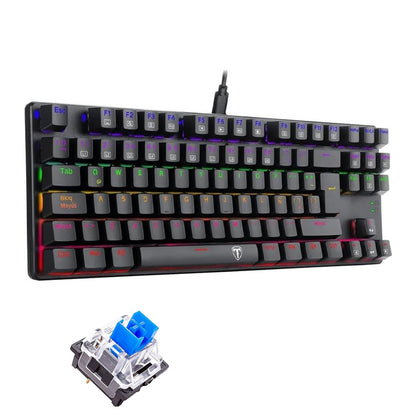 T-dagger TGK313 Bora Rainbow Led Tkl Gaming Mechanical Blue Switch Keyboard