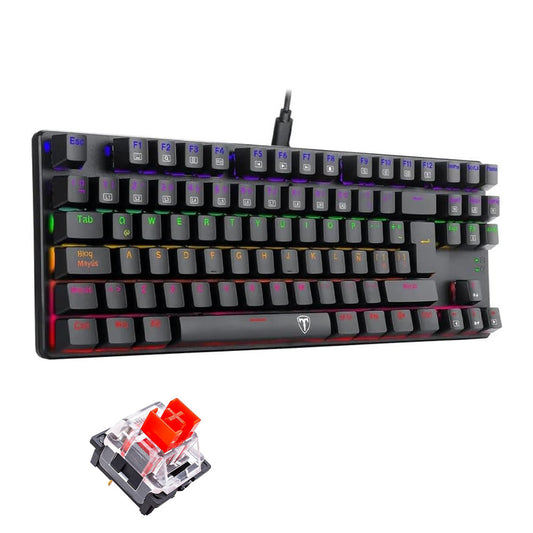 T-dagger TGK313 Bora Rainbow Led Tkl Gaming Mechanical Red Switch Keyboard