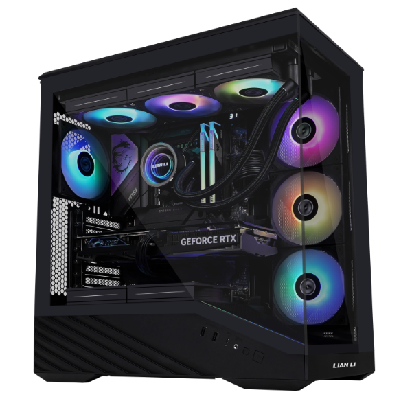 Lian Li Vector V100R BTF Black Mid-Tower Gaming Case with 4 ARGB Fans, USB Type-C + RB750 750W 80+ Bronze ATX 3.1 PSU