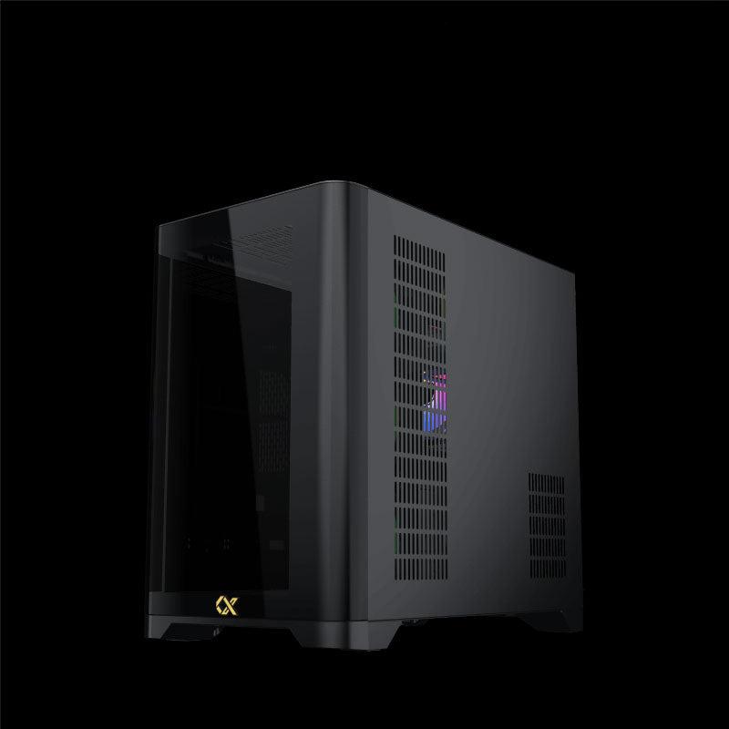 Xigmatek Crystal Storm V2 mid-tower PC case with curved tempered glass side panel