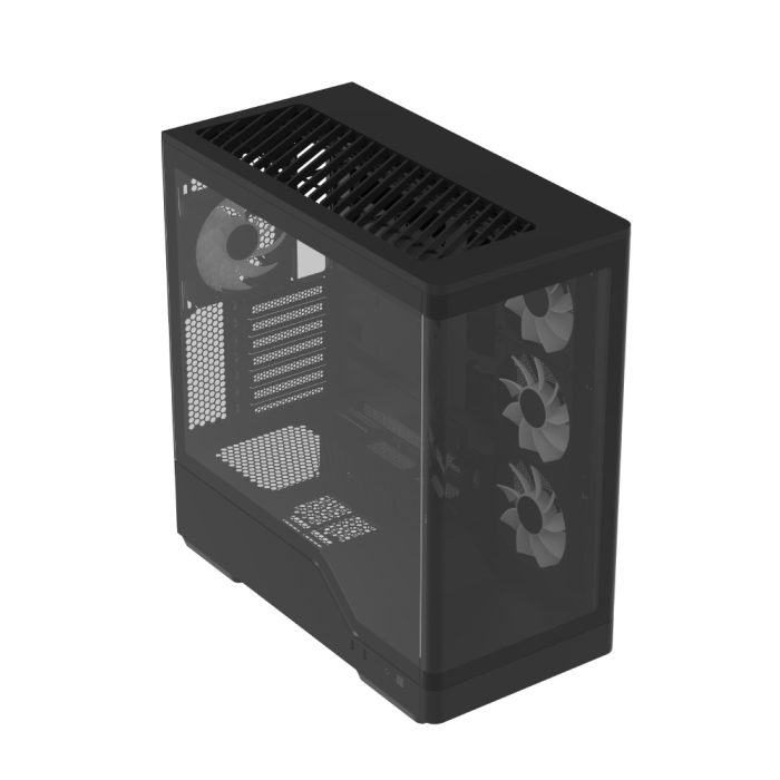 Aerocool P500A Black 4 Argb Fans Mid Tower Case tempered glass