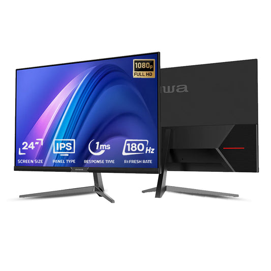 Aiwa md2425-v 23.8 Inch FHD 1920x1080 IPS 180Hz 1ms Gaming Monitor with AMD FreeSync HDMI DisplayPort Slim Bezel Flat Design