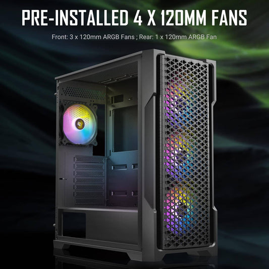 ANTEC AX90 Mid-Tower 4 x 120mm ARGB Fans + 750w Gold 80+