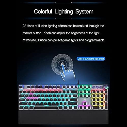 AULA f2088 RGB Mechanical Gaming Keyboard silver frame with Magnetic Hand Wrist Rest