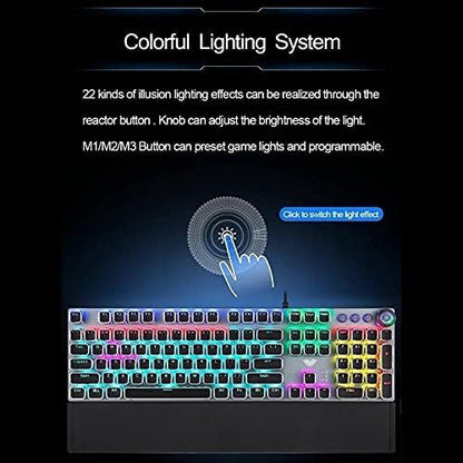 AULA f2088 RGB Mechanical Gaming Keyboard silver frame with Magnetic Hand Wrist Rest