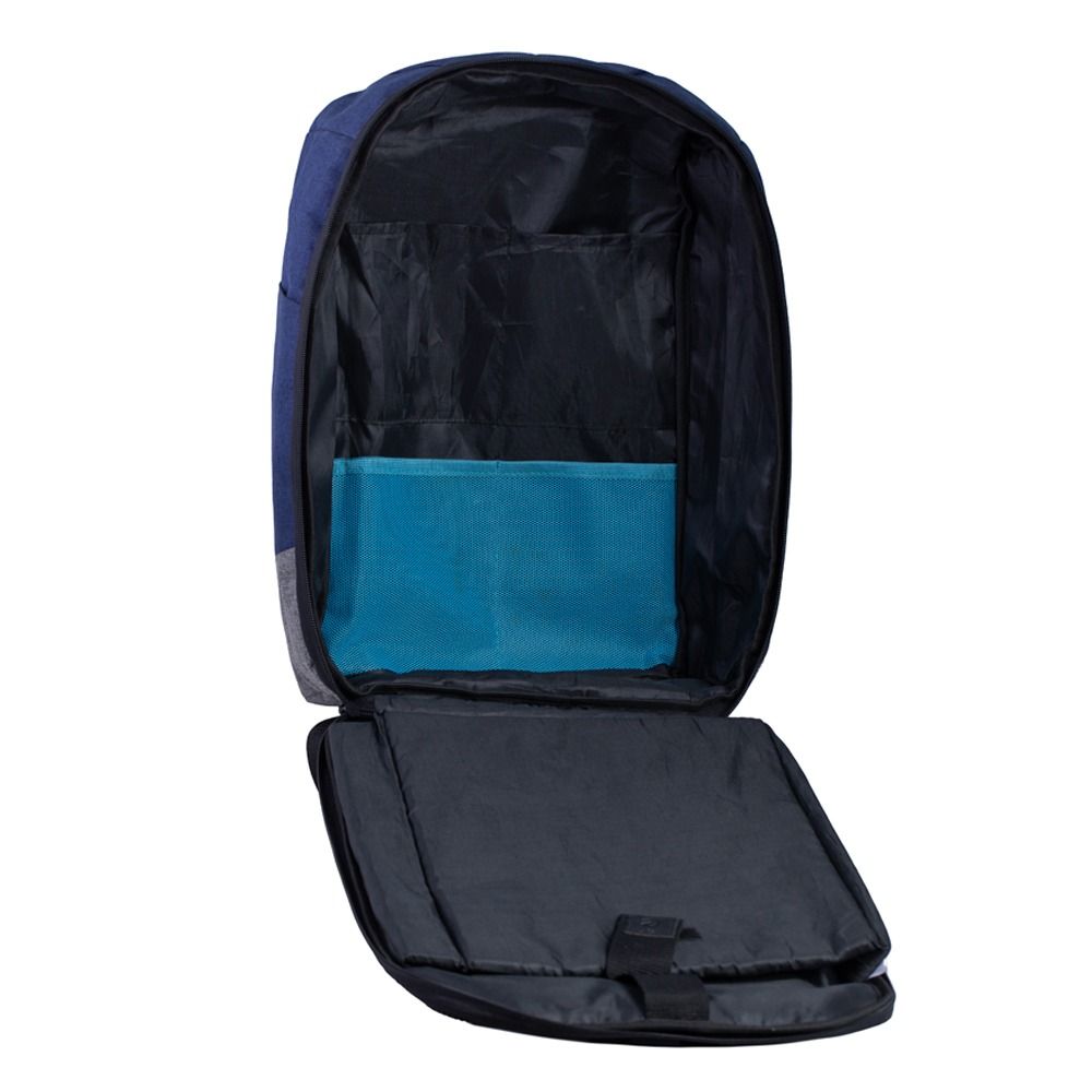 E-train (BG82L) Laptop Backpack with Zipper Puller fits up to 15.6" - Blue*Gray