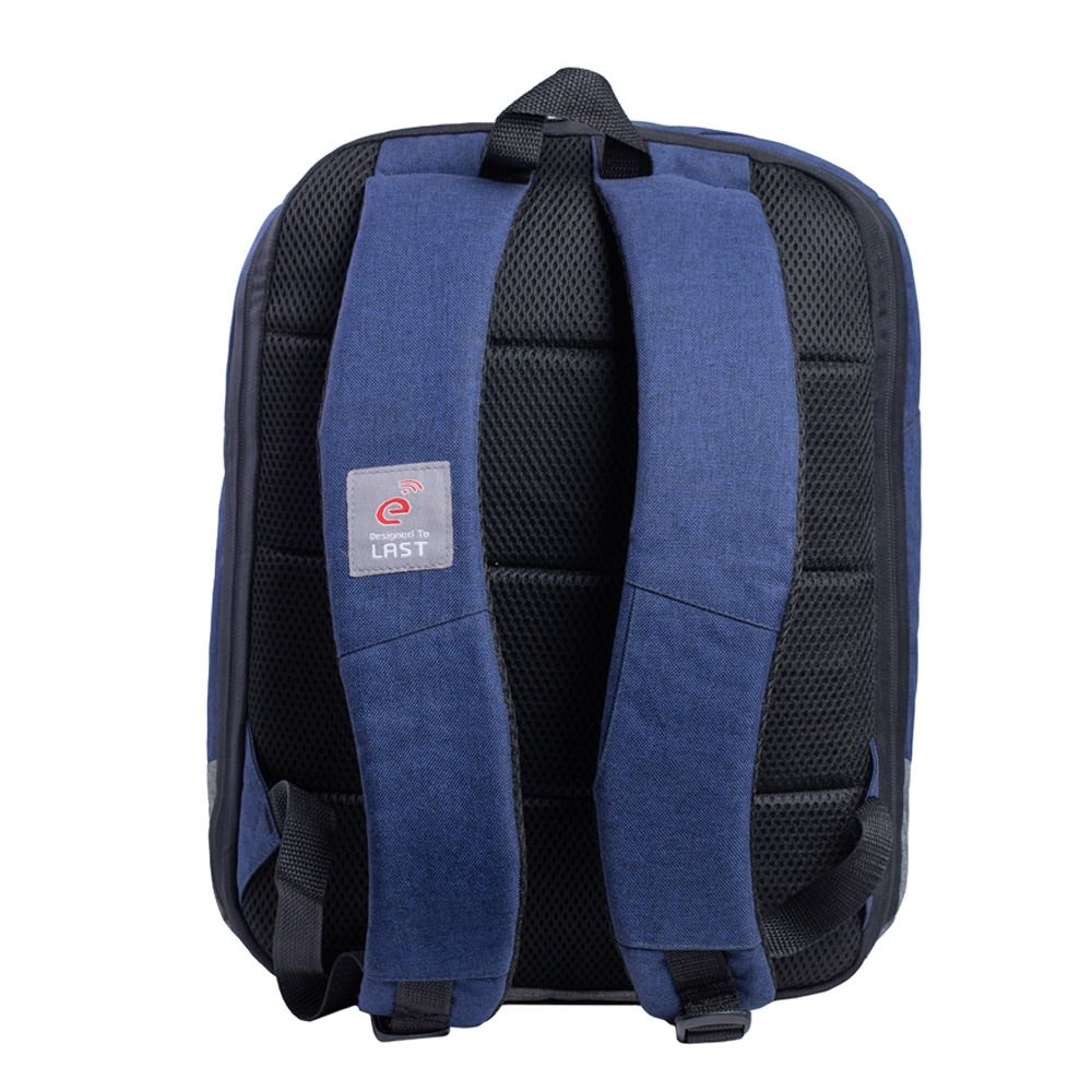 E-train (BG82L) Laptop Backpack with Zipper Puller fits up to 15.6" - Blue*Gray