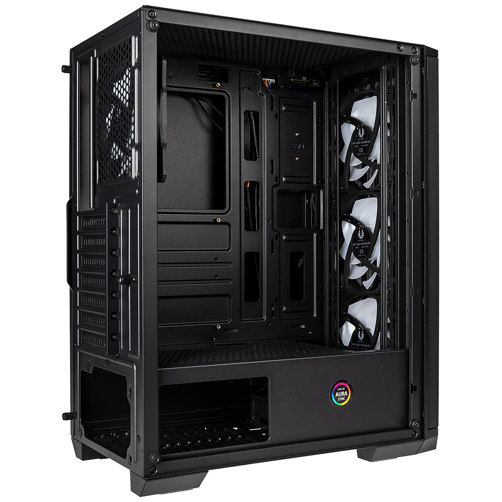 BitFenix Nova Mesh TG Mid Tower Case Tempered Glass Window, 4 FAN FRGB Black