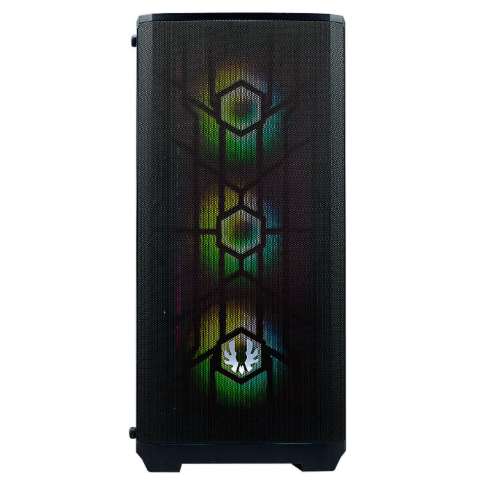 BitFenix Nova Mesh TG Mid Tower Case Tempered Glass Window, 4 FAN FRGB Black
