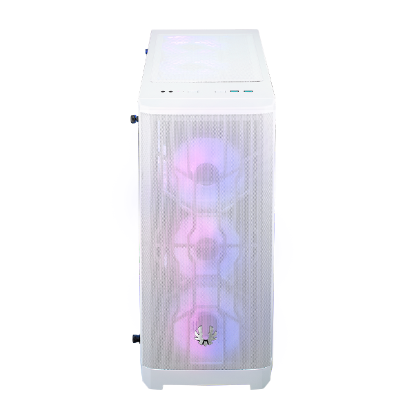 BitFenix Nova Mesh TG Mid Tower Case Tempered Glass Window, 4 FAN FRGB White