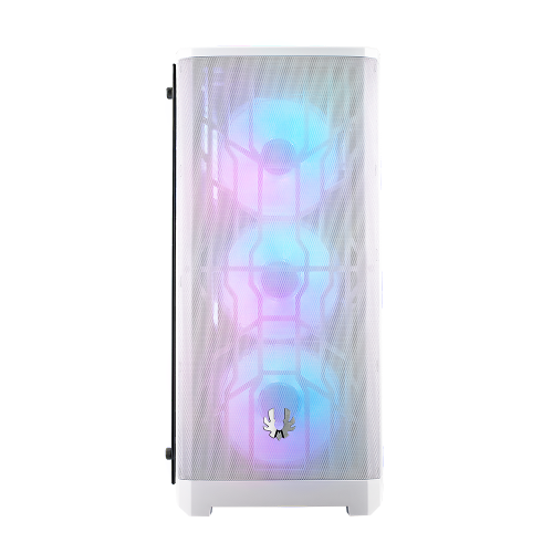 BitFenix Nova Mesh TG Mid Tower Case Tempered Glass Window, 4 FAN FRGB White