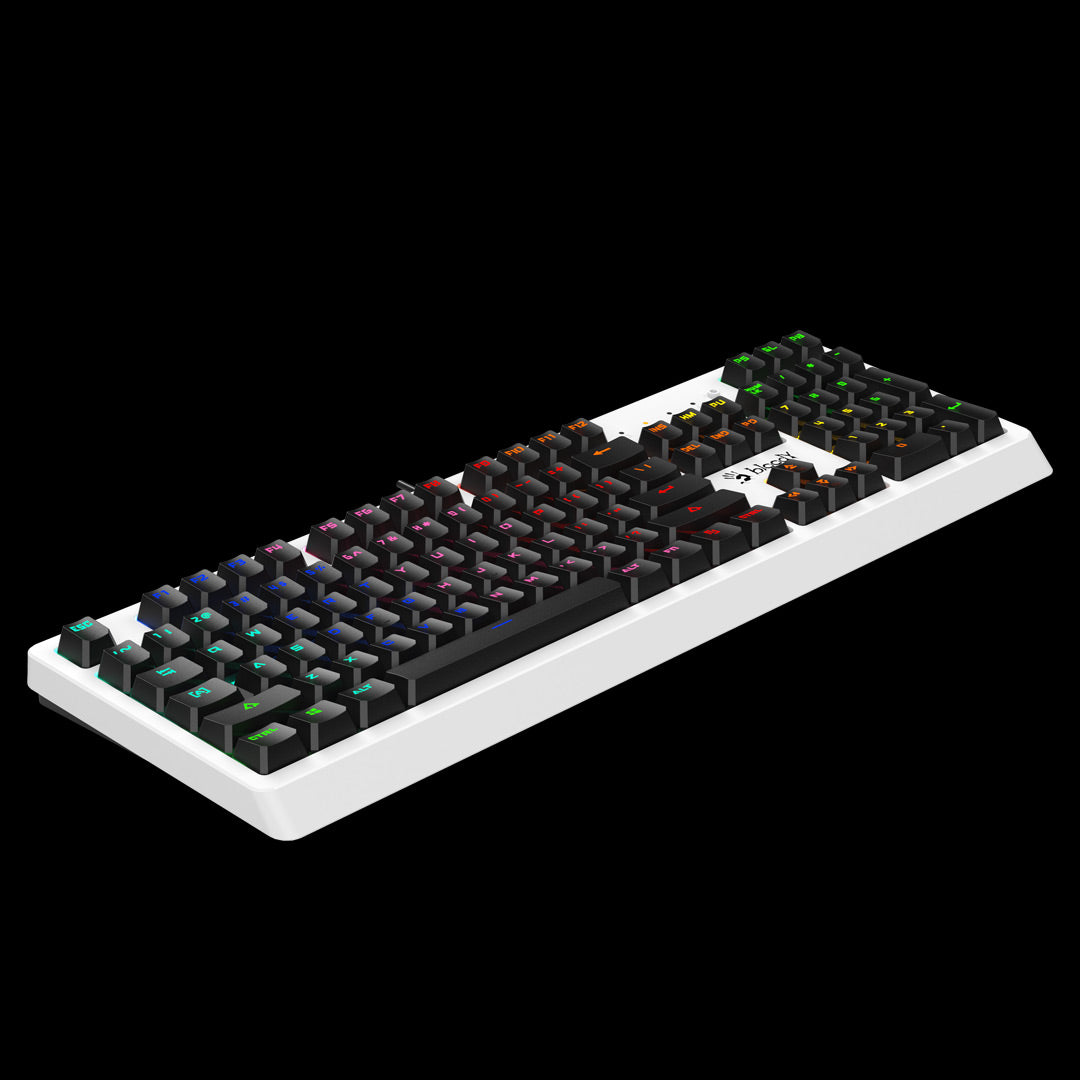 Bloody B810RC Light Strike RGB Animation Mechanical Gaming Keyboard – LK Optical Blue Switch | White