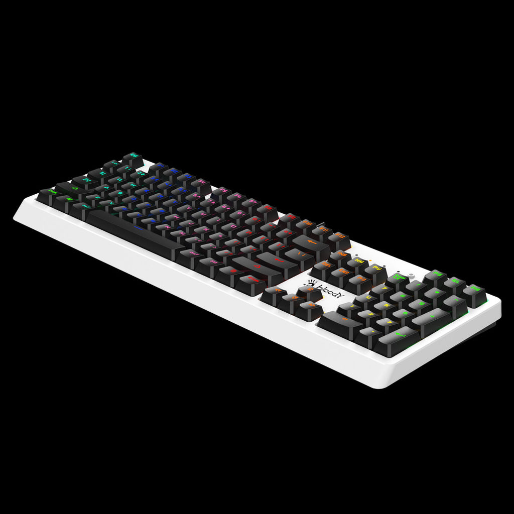 Bloody B810RC Light Strike RGB Animation Mechanical Gaming Keyboard – LK Optical Blue Switch | White