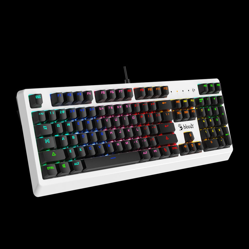 Bloody B810RC Light Strike RGB Animation Mechanical Gaming Keyboard – LK Optical Blue Switch | White