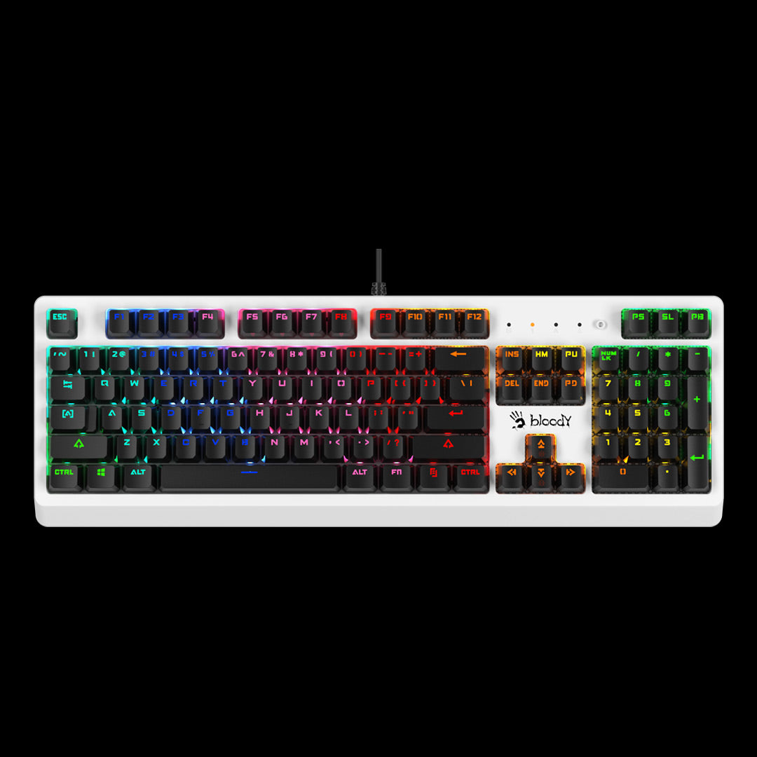Bloody B810RC Light Strike RGB Animation Mechanical Gaming Keyboard – LK Optical Blue Switch | White