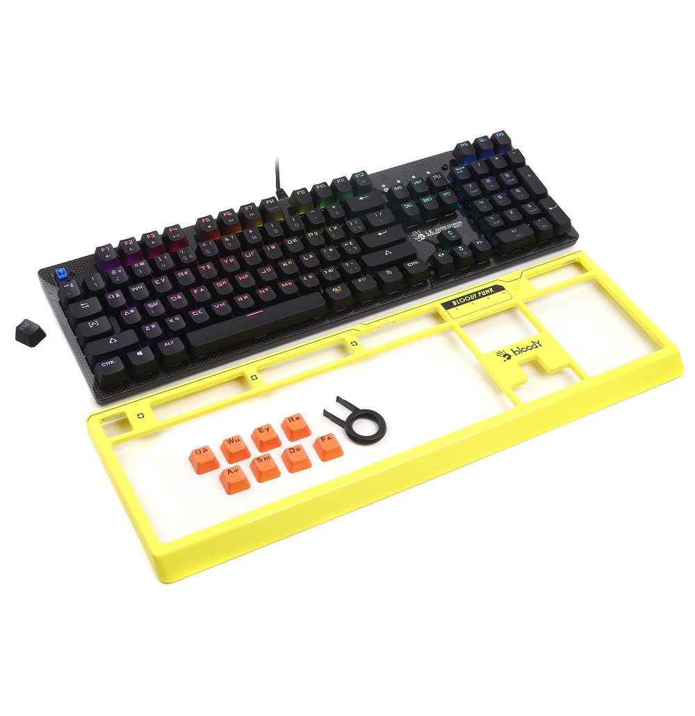 Bloody B810RC Light Strike RGB Animation Mechanical Gaming Keyboard – LK Optical Blue Switch | Yellow