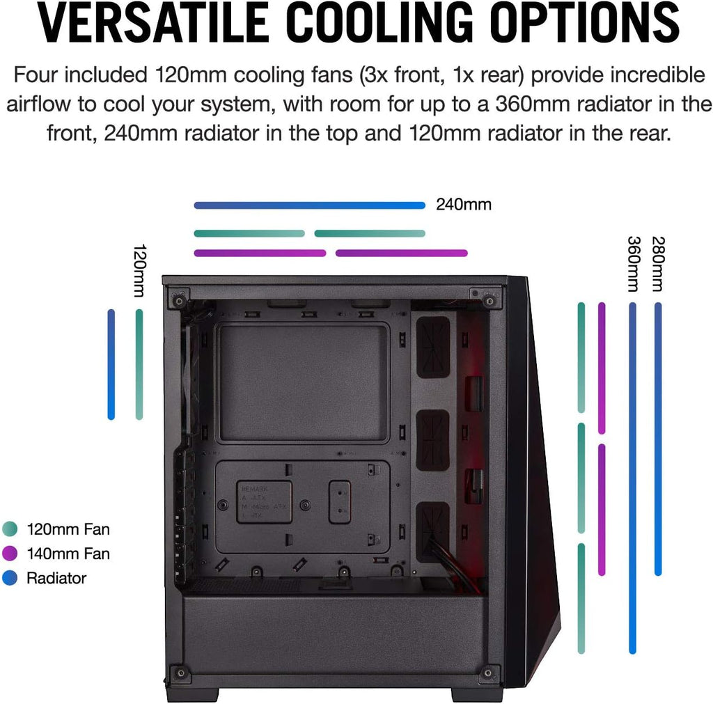 Corsair SPEC DELTA RGB Tempered Glass ,With 550w Psu 80+ Bronze