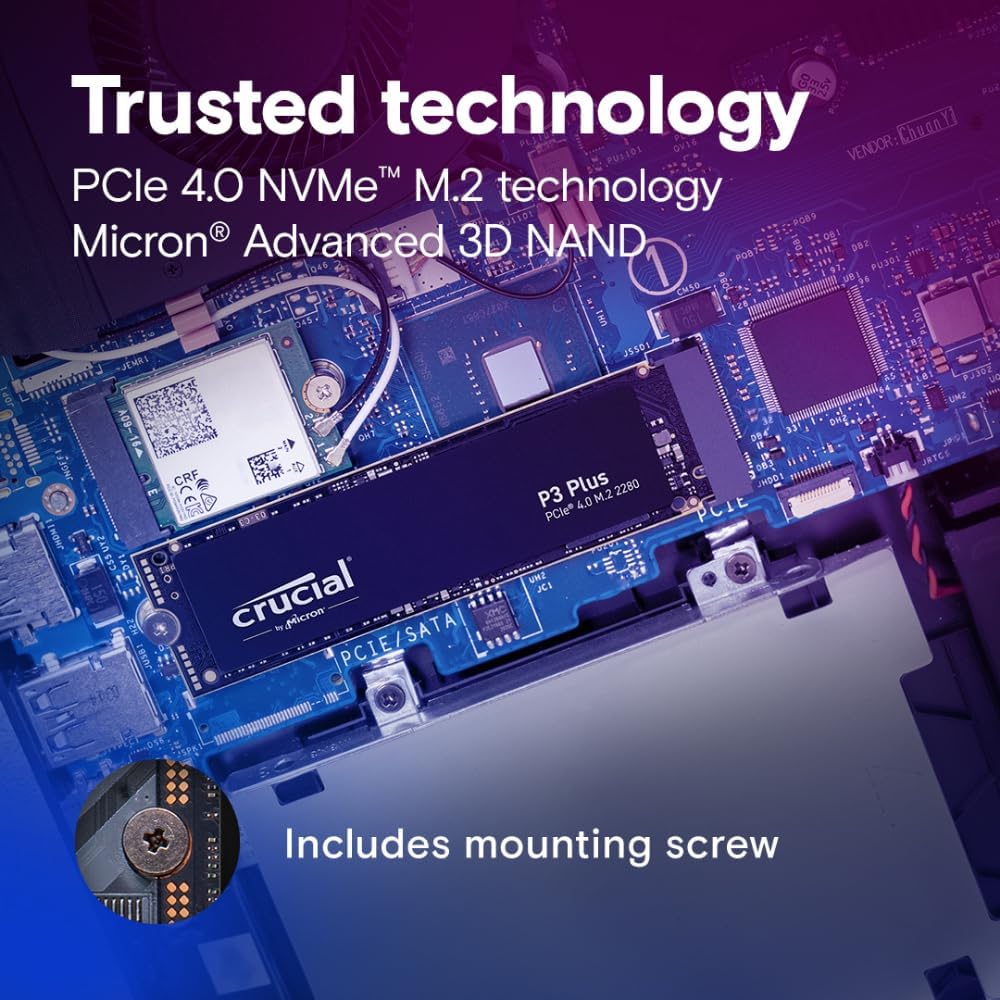 Crucial P3 Plus 1TB Pcie Gen 4.0 NVMe M.2 - ALARABIYA COMPUTER