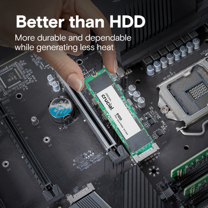 Crucial E100 1TB PCIe Gen4 Read Speeds Up To 5,000MB/s NVMe M.2