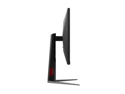 AOC gaming monitor side view with slim black profile and adjustable stand base