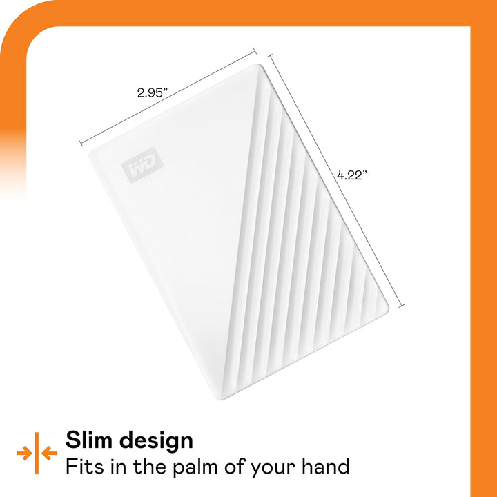 قرص صلب خارجي محمول WD My Passport بسعة 2 تيرابايت - أبيض