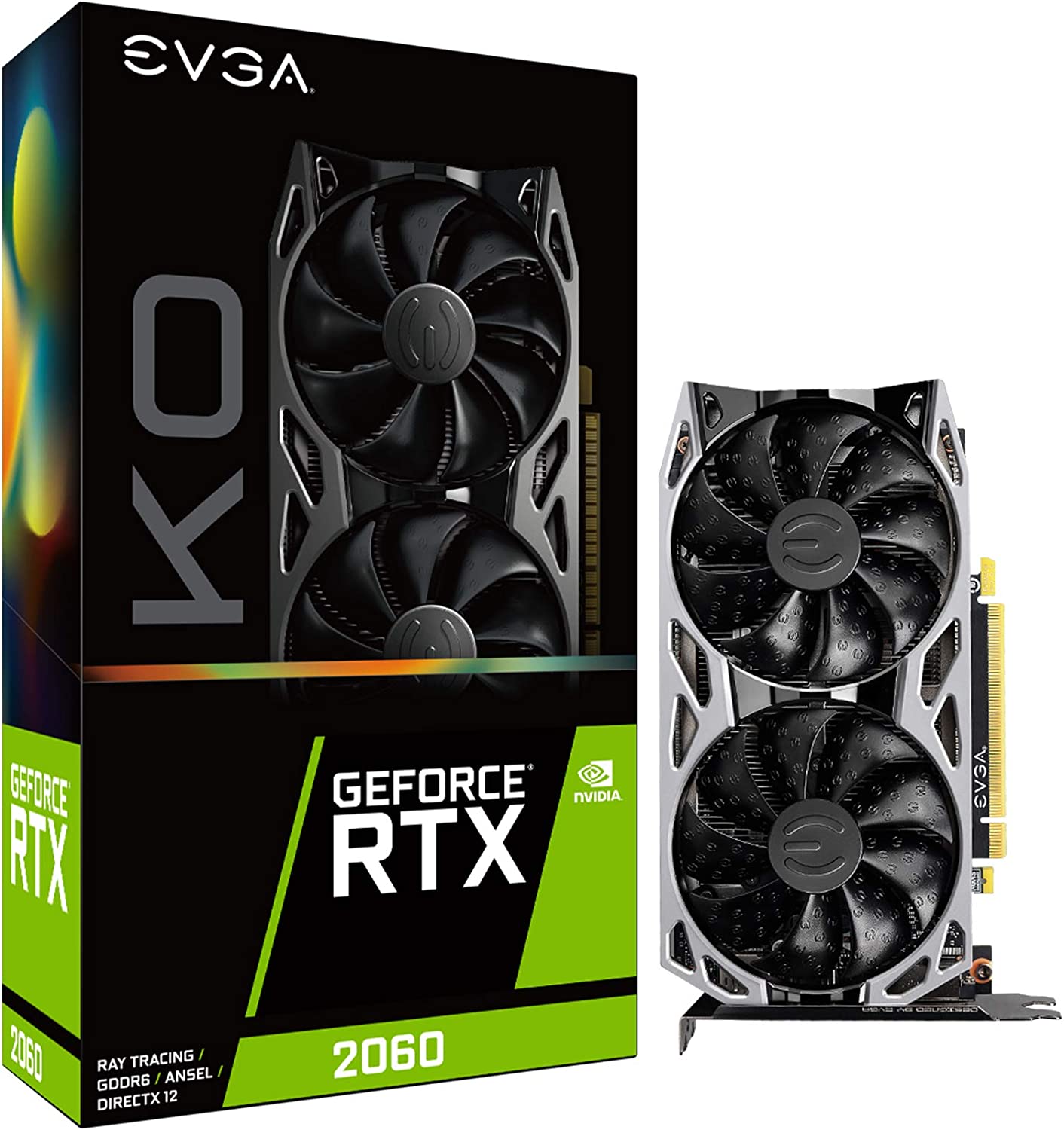 EVGA RTX 2060 KO Gaming 6GB GDDR6, Dual Fans, Metal Backplate