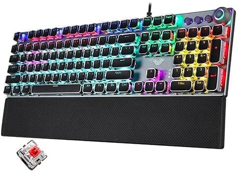 AULA f2088 RGB Mechanical Gaming Keyboard silver frame with Magnetic Hand Wrist Rest