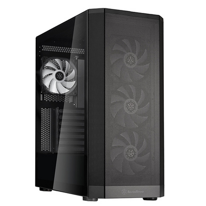 SilverStone FARA 514X ATX Mid-Tower Chassis with 4x ARGB Fans Dual 360mm Radiator Support High Airflow Mesh Panel 394mm GPU Support USB-C I O and High-Capacity Design
