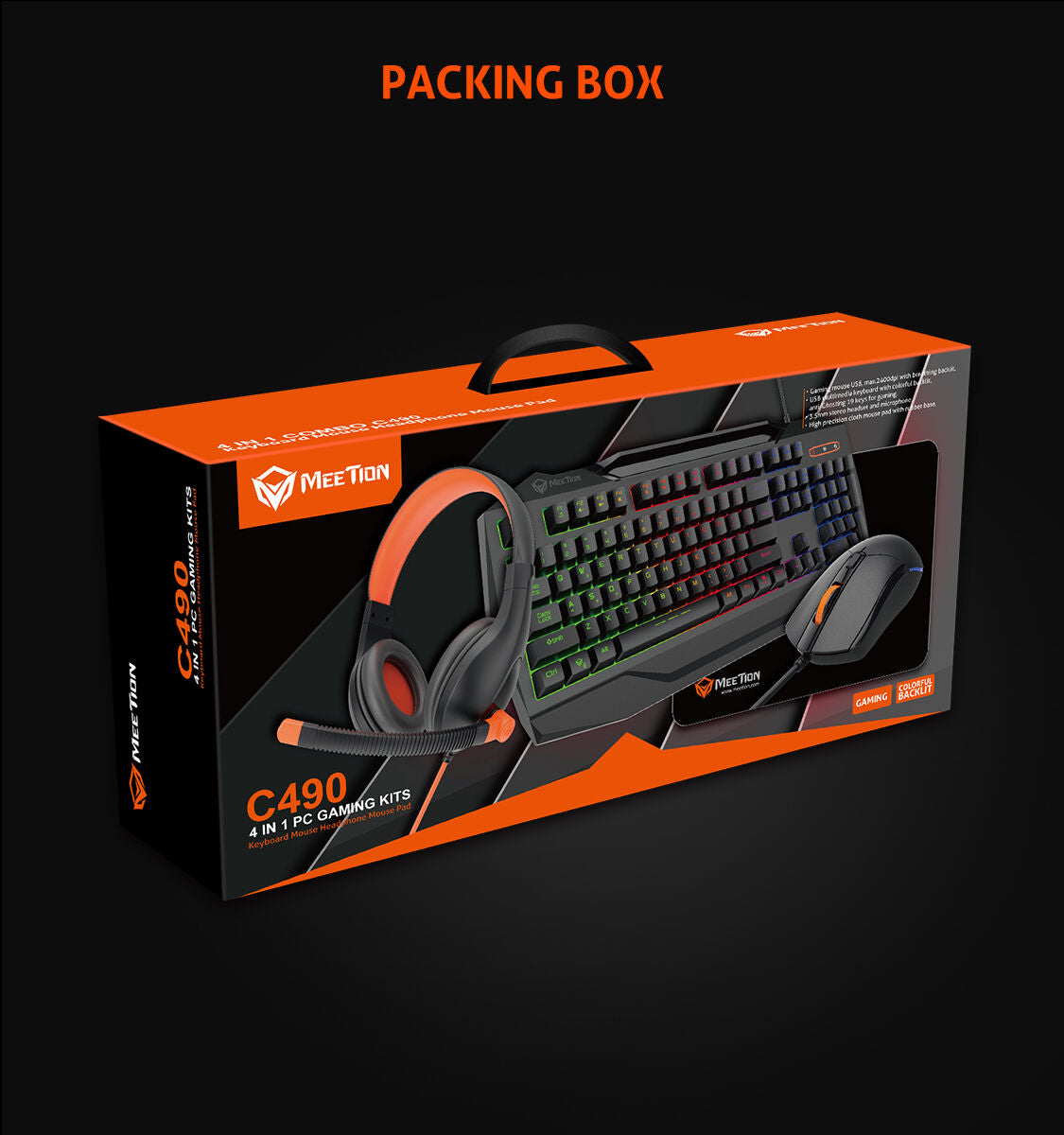 MEETION MT C490 Gaming COMBO Keyboard Mouse Headset Mouse Pad Standard