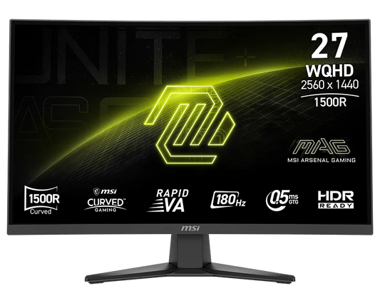 MSI MAG 275CQF E18 27-inch WQHD (2k) 180Hz 0.5ms VA Panel Curved Gaming Monitor
