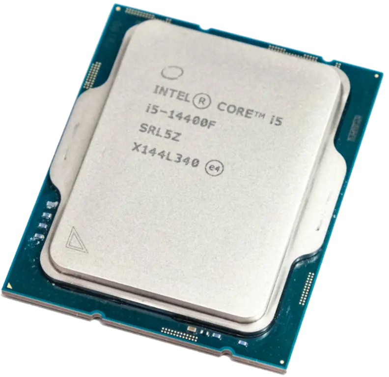 Intel Core i5 CPU on a white background