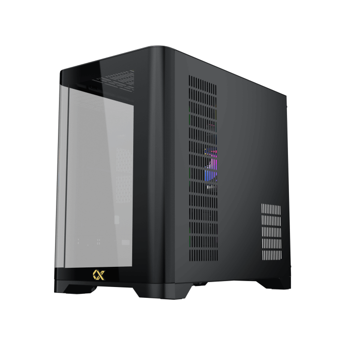 Xigmatek Crystal Storm 4 fan PWM Argb Curved TG Case with psu 750W 80+ Bronze