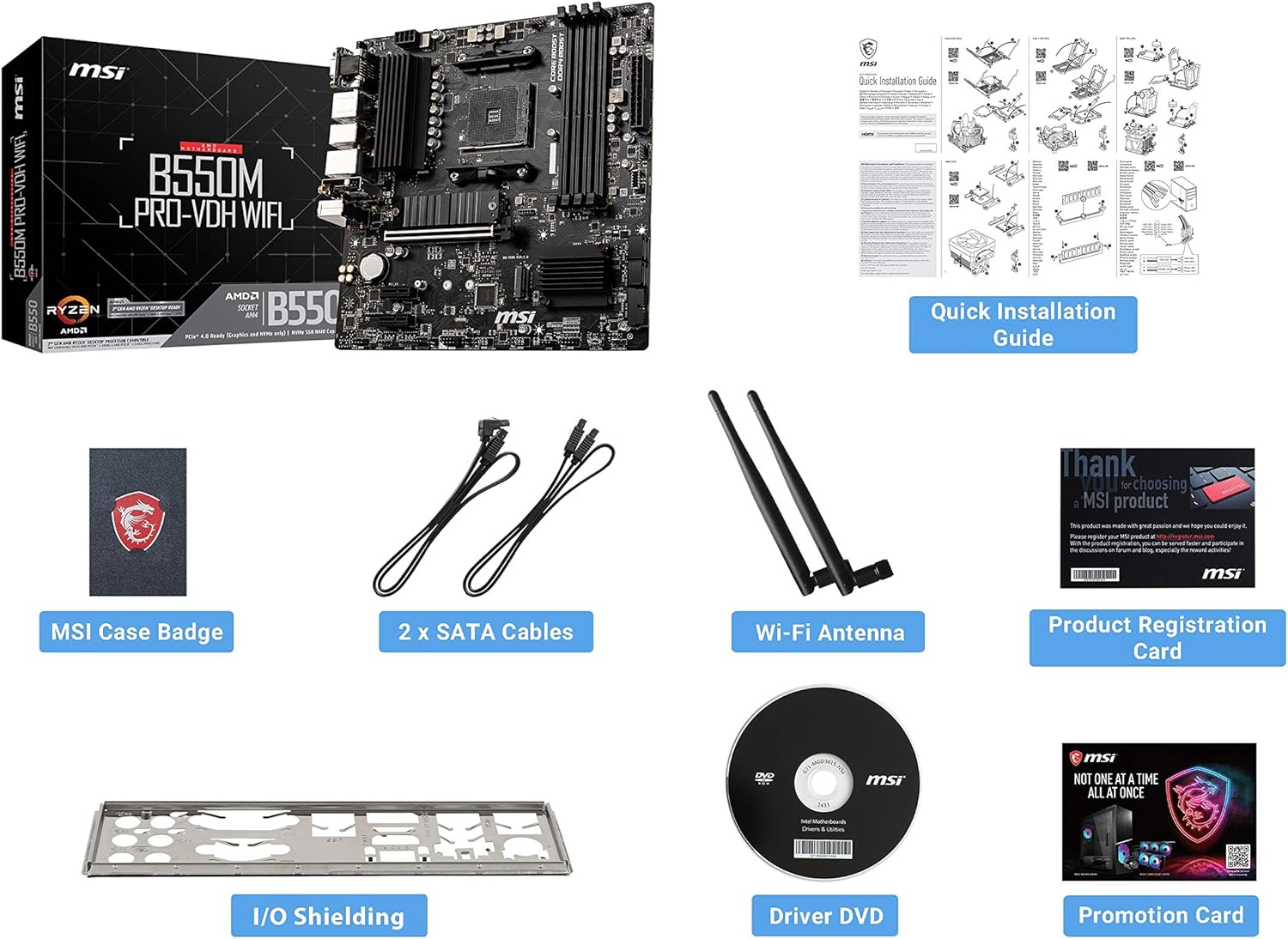 MSI B550M PRO-VDH WIFI Socket AM4 AMD Motherboard