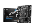 MSI Pro B760M-E DDR4 motherboard and packaging on a white background