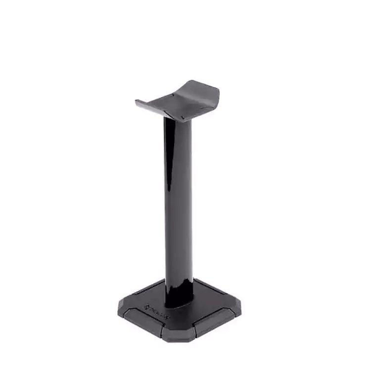 A black plastic display stand with a single vertical pole, a curved top shelf, and a flat rectangular base, shown on a white background with a Sigma Computer logo in the top-left corner.