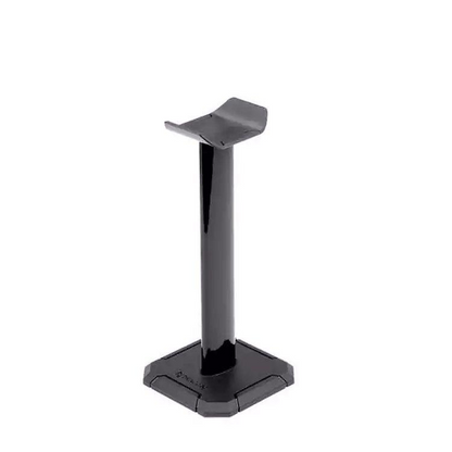 A black plastic display stand with a single vertical pole, a curved top shelf, and a flat rectangular base, shown on a white background with a Sigma Computer logo in the top-left corner.