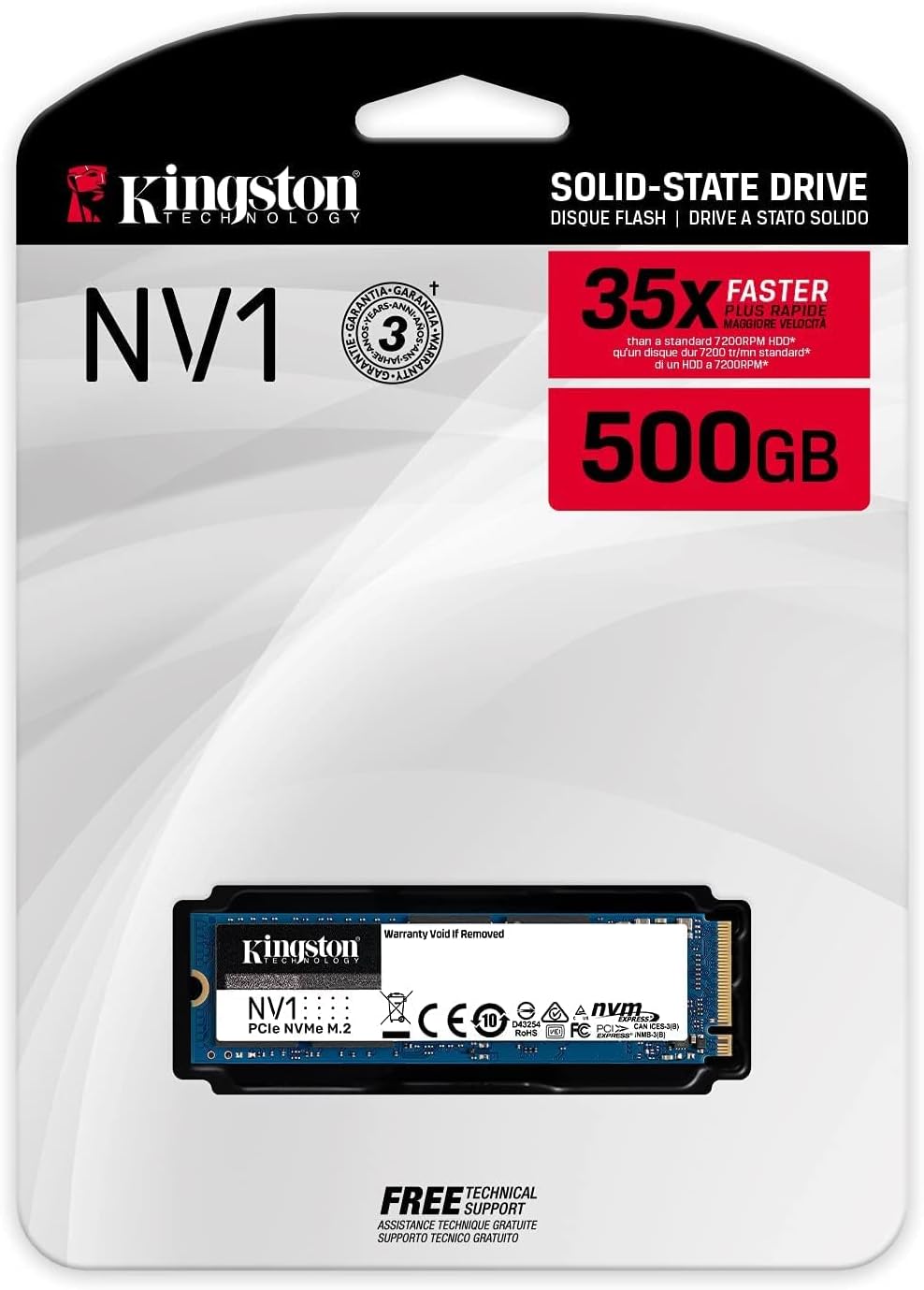Kingston NV1 500G M.2 2280 NVMe Up to 2100 MB/s