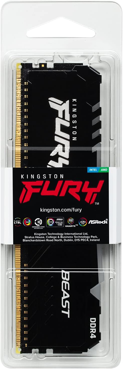Kingston FURY Beast 16GB 3200MHz RGB DDR4 CL16 Desktop Memory