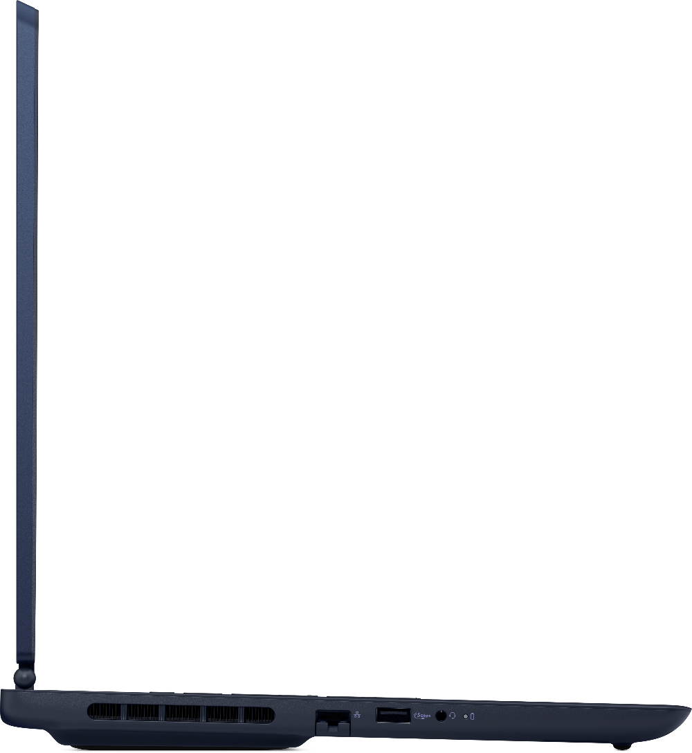 Side view of a laptop on a white background