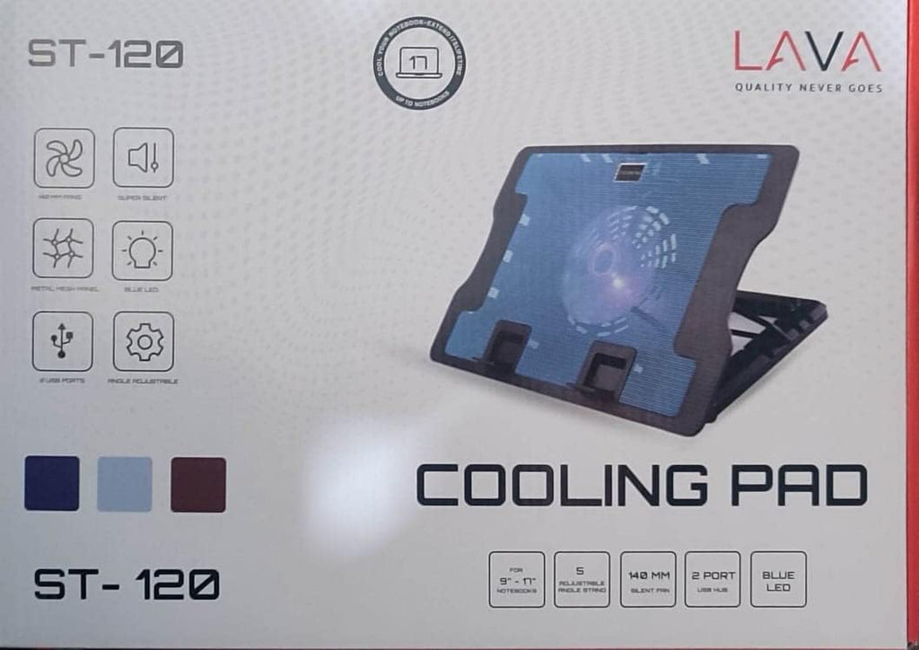 Lava ST-120 Laptop Cooling Pad With Big Fan & Blue Led Lights